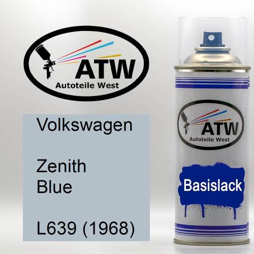 Volkswagen, Zenith Blue, L639 (1968): 400ml Sprühdose, von ATW Autoteile West.